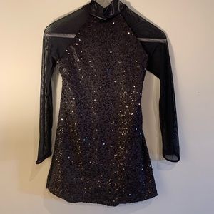 Balera Black Mesh Sequin Dance Costume